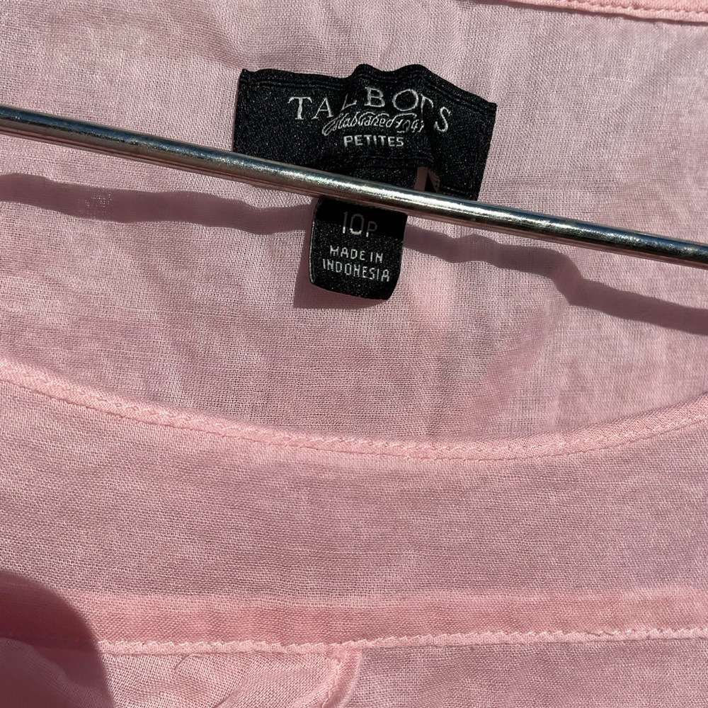 Talbots Pink Layered Ruffle Blouse cotton - Picture 2 of 6